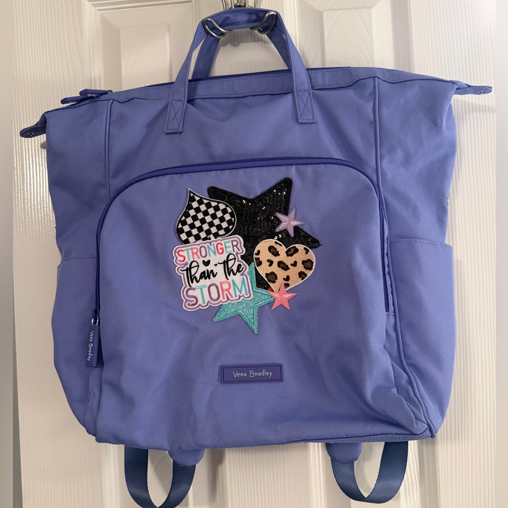 Vera Bradley Purple Backpack with Ironed on Patches